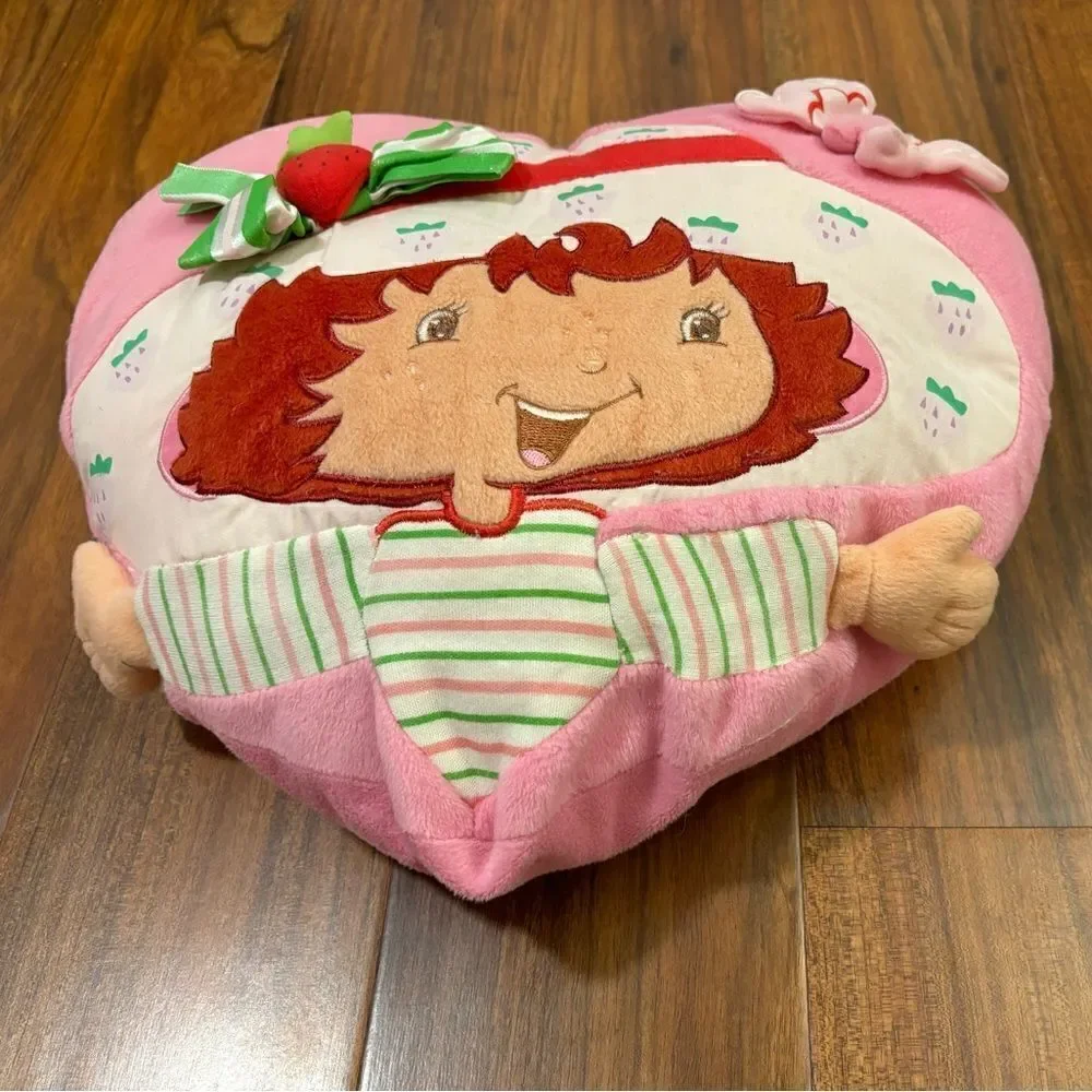 Strawberry Shortcake vintage y2k heart shaped pillow